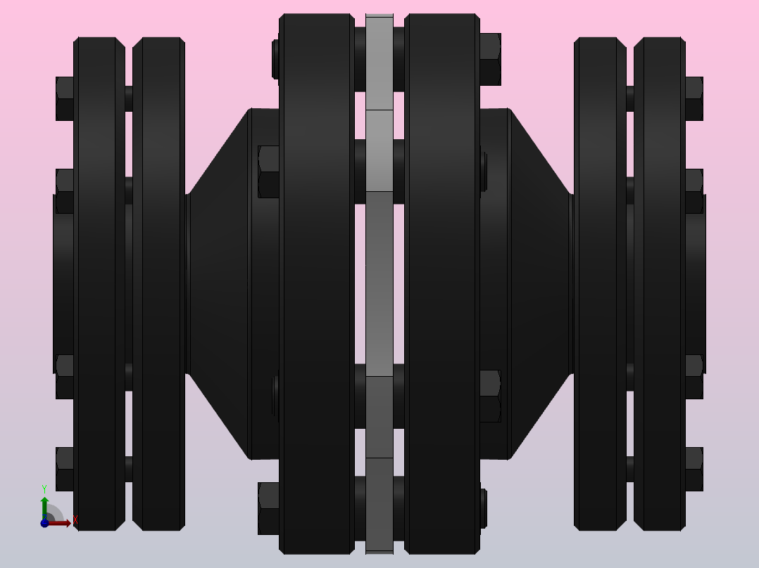 DJM-Y-P型锁紧盘式单型弹性膜片联轴器／SJM-Y-P型锁紧盘式双型弹性膜片联轴器_DJM-05-Y-P-38／Y-P-38-127右视图