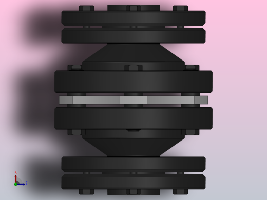 DJM-Y-P型锁紧盘式单型弹性膜片联轴器／SJM-Y-P型锁紧盘式双型弹性膜片联轴器_DJM-05-Y-P-38／Y-P-38-127俯视缩略图