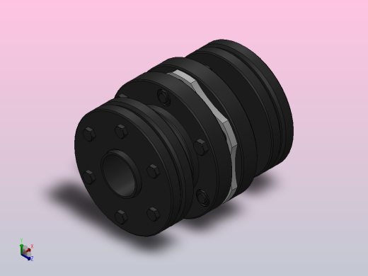 DJM-Y-P型锁紧盘式单型弹性膜片联轴器／SJM-Y-P型锁紧盘式双型弹性膜片联轴器_DJM-05-Y-P-38／Y-P-38-127正等轴测缩略图