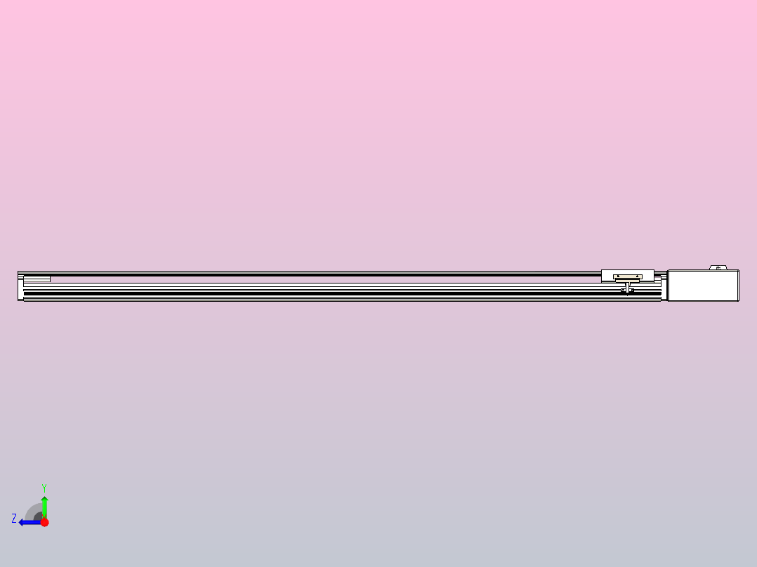 皮带直线轴半封闭可选导轨TPA-HNB-105D-90-L1150-ML-Y-P20-N3右视图