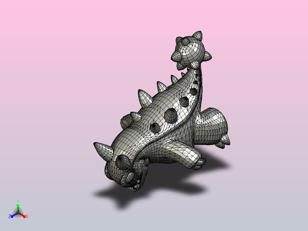 混基因恐龙正等轴测图