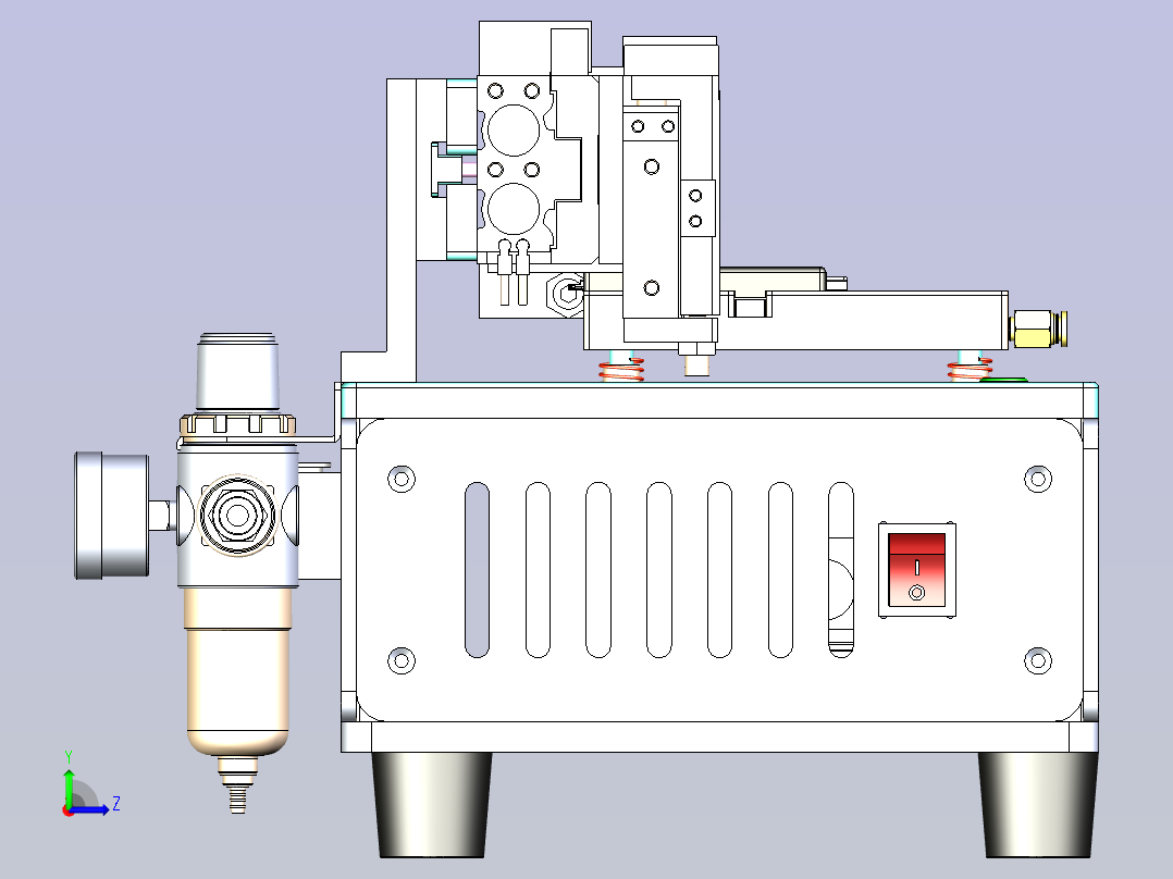 电芯半自动折角机3D模型左视图