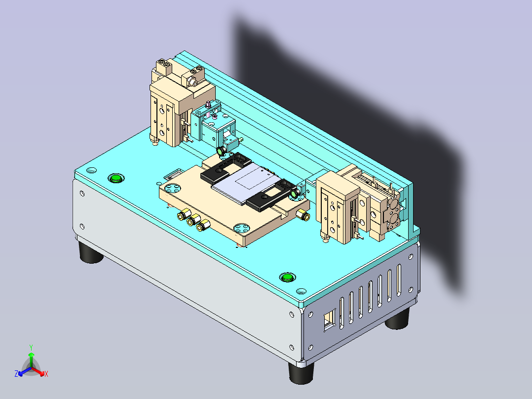 电芯半自动折角机3D模型正等轴测图