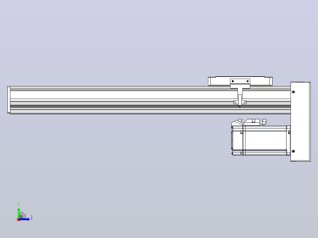 滚珠丝杠直线轴带导轨全封闭TPA-HCR-105D-1610C-L350-MP-C-P40-N3左视图