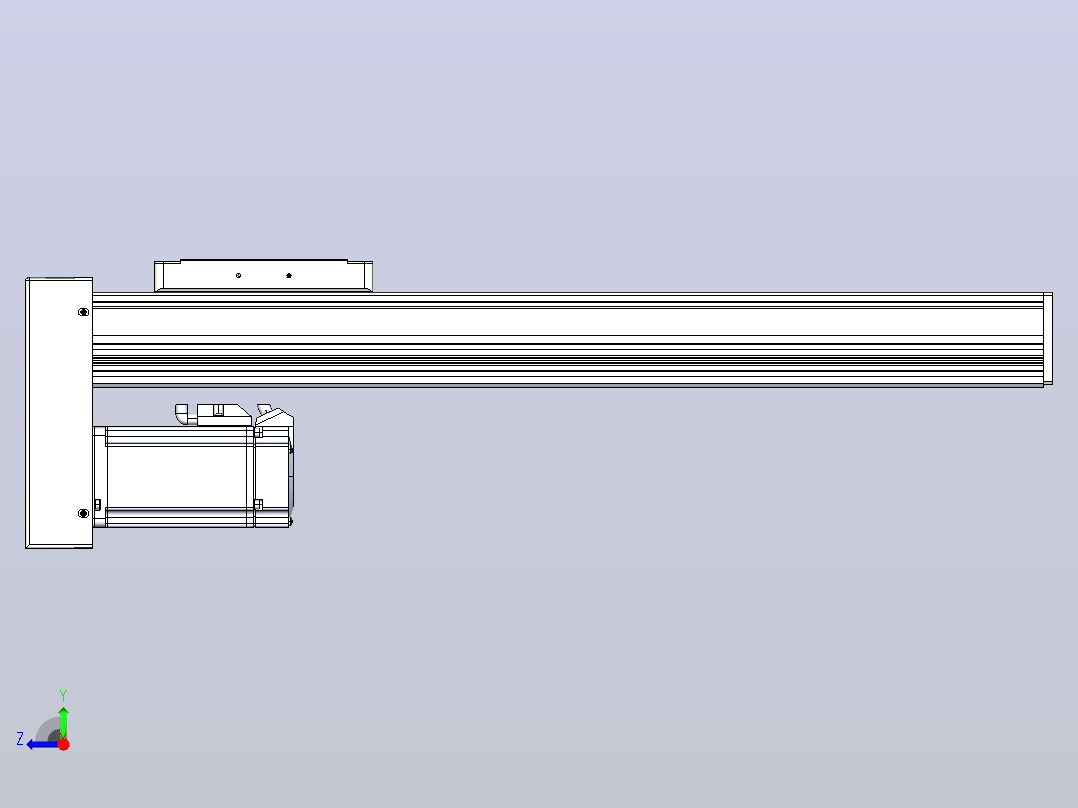 滚珠丝杠直线轴带导轨全封闭TPA-HCR-105D-1610C-L350-MP-C-P40-N3右视图