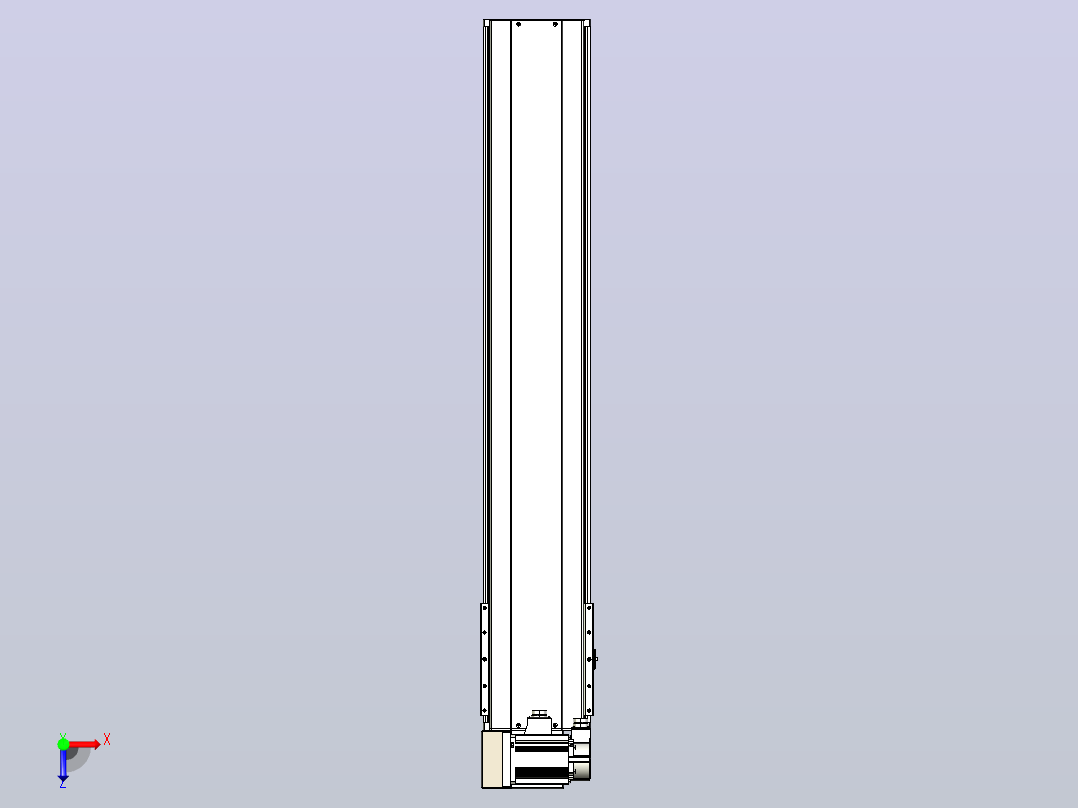皮带直线轴半封闭可选导轨TPA-HNB-220D-176-L1050-LU-Y-P1K-N3俯视图