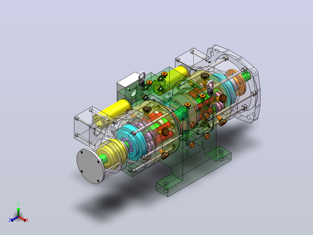 斜盘转动式液压柱塞泵设计（SW+CAD+说明书）正等轴测图
