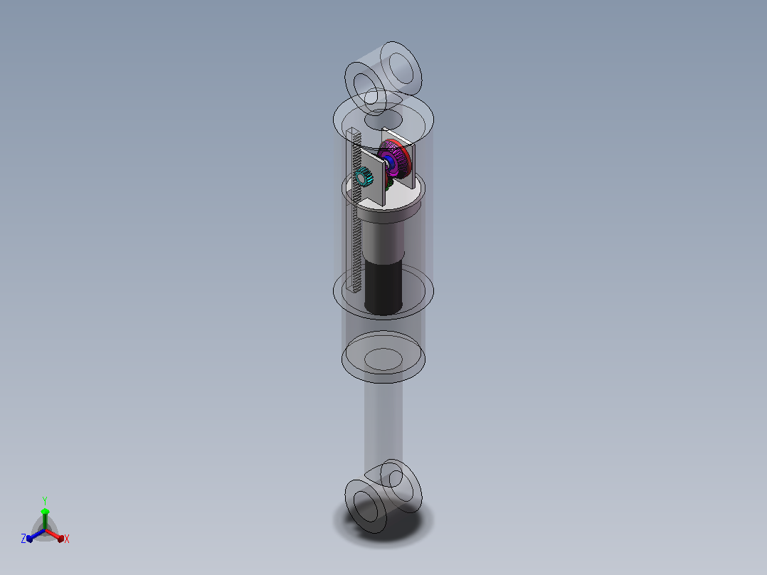 汽车减震器正等轴测图