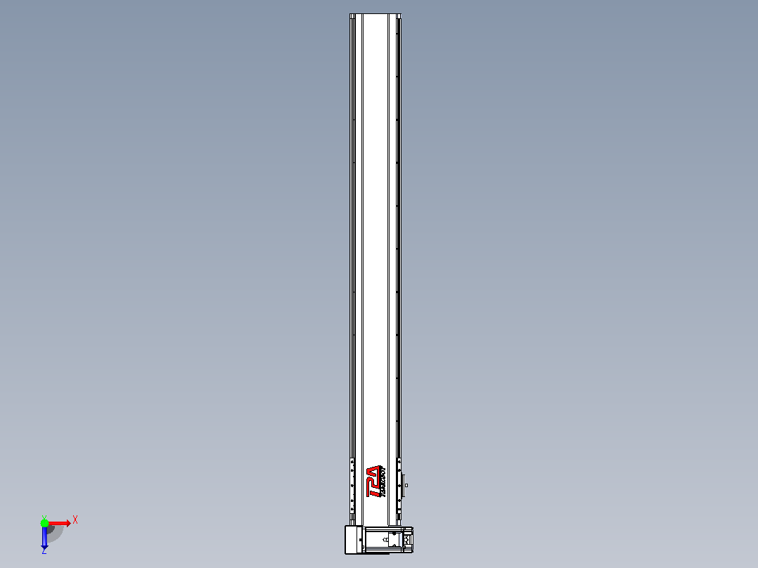 皮带直线轴半封闭可选导轨TPA-HNB-120D-110-L950-LU-Y-P40-N3俯视图