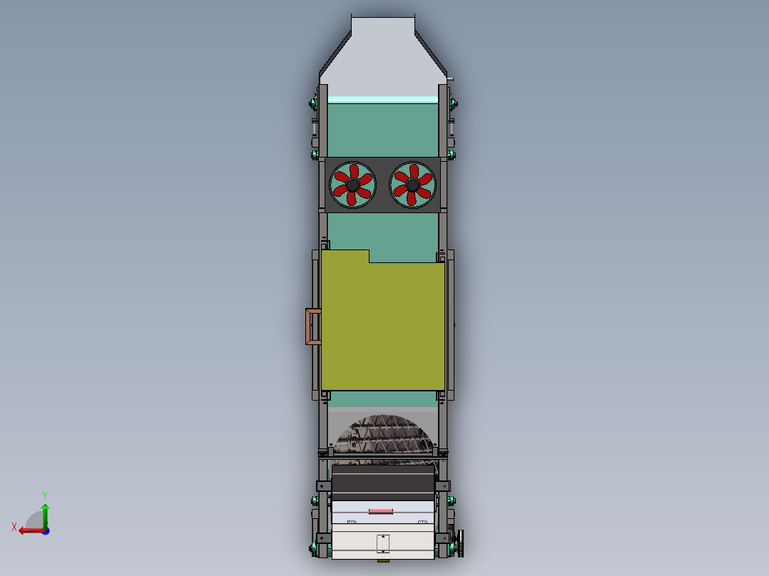 辣椒烘烤机含工程图sw18可编辑后视图