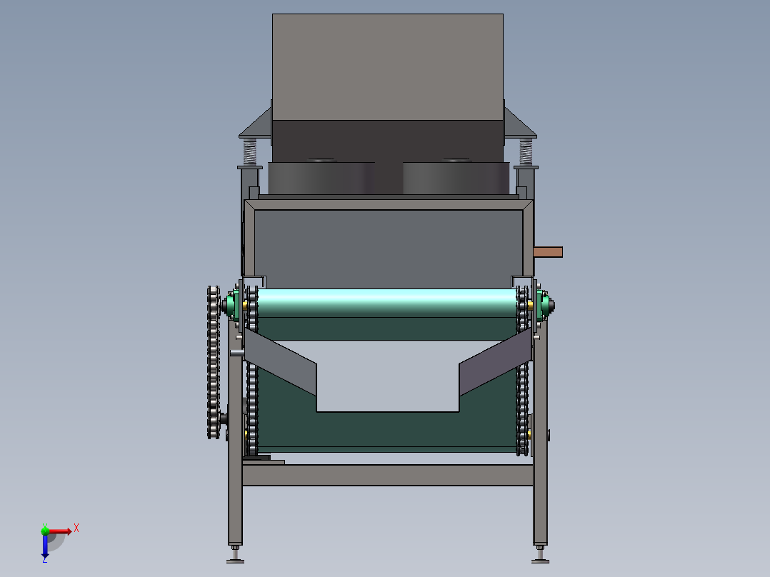 辣椒烘烤机含工程图sw18可编辑俯视图