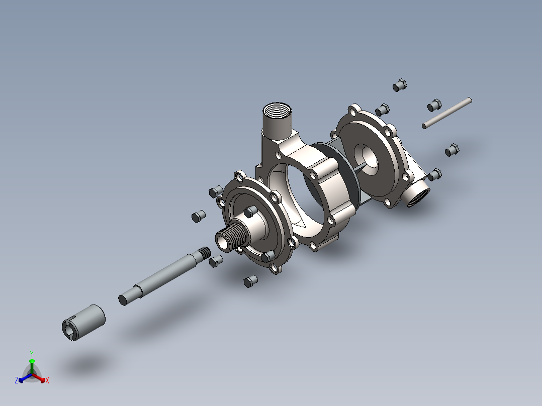 循环离心泵SW2015正等轴测图