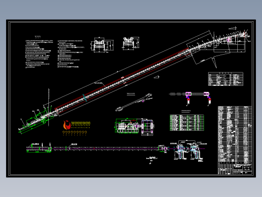 B=1000_L=492m大倾角带式输送机详图