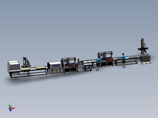 坐标机械手套袋收缩封箱边封码垛-w