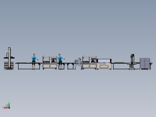 坐标机械手套袋收缩封箱边封码垛-w后视缩略图
