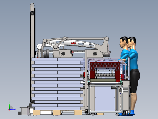 坐标机械手套袋收缩封箱边封码垛-w左视缩略图