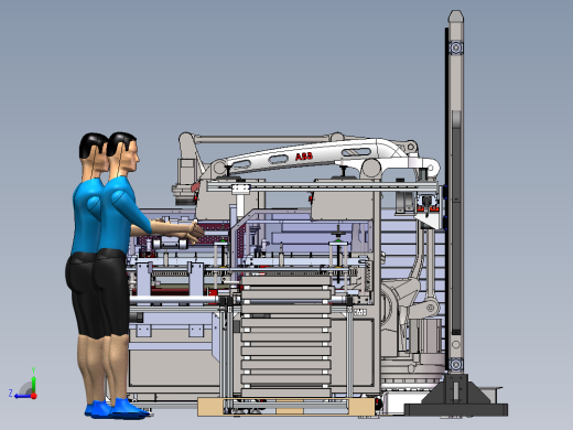 坐标机械手套袋收缩封箱边封码垛-w右视缩略图