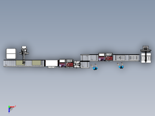 坐标机械手套袋收缩封箱边封码垛-w俯视缩略图