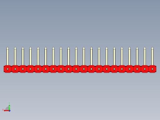 彩色公排针 100mil 2.54mm 系列-DS1022_red_20p_100mil_TypeU_rev1.0后视缩略图