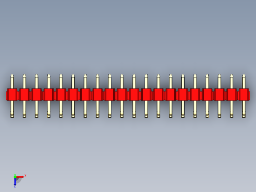 彩色公排针 100mil 2.54mm 系列-DS1022_red_20p_100mil_TypeU_rev1.0俯视缩略图