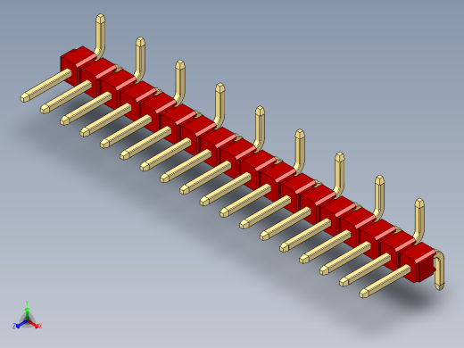彩色公排针 100mil 2.54mm 系列-DS1022_red_18p_100mil_Type_SMT_R1_rev1.0