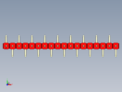 彩色公排针 100mil 2.54mm 系列-DS1022_red_18p_100mil_Type_SMT_R1_rev1.0前视缩略图