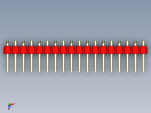 彩色公排针 100mil 2.54mm 系列-DS1022_red_18p_100mil_Type_SMT_R1_rev1.0俯视缩略图