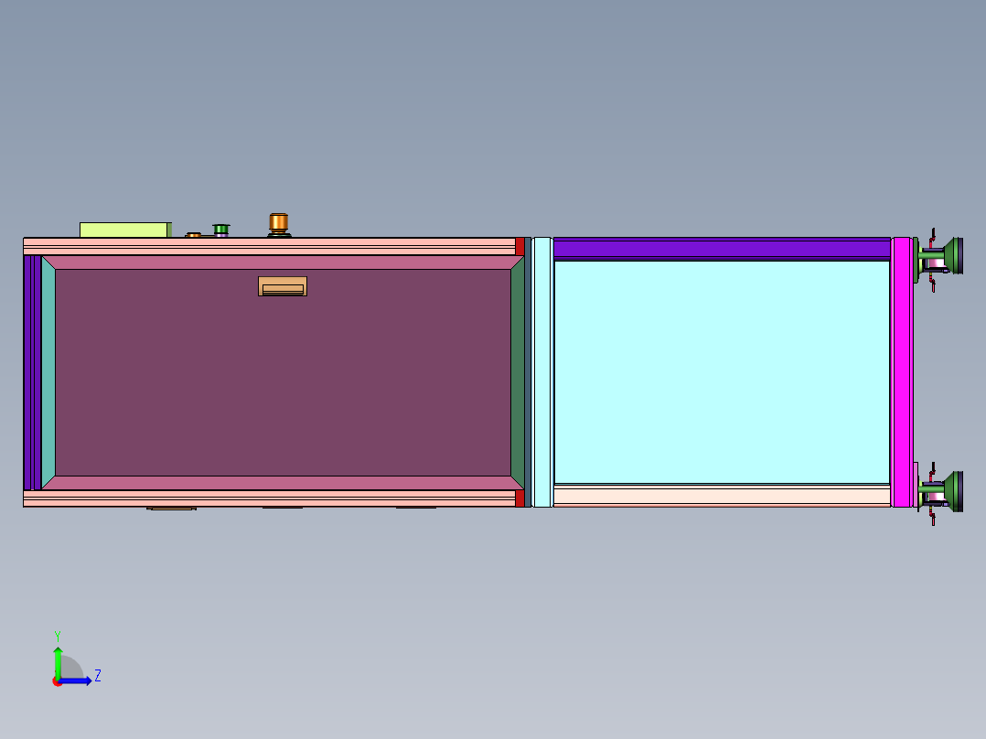 软包电池电芯铝塑膜冲坑机左视图