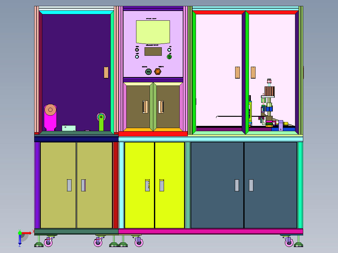 软包电池电芯铝塑膜冲坑机俯视图