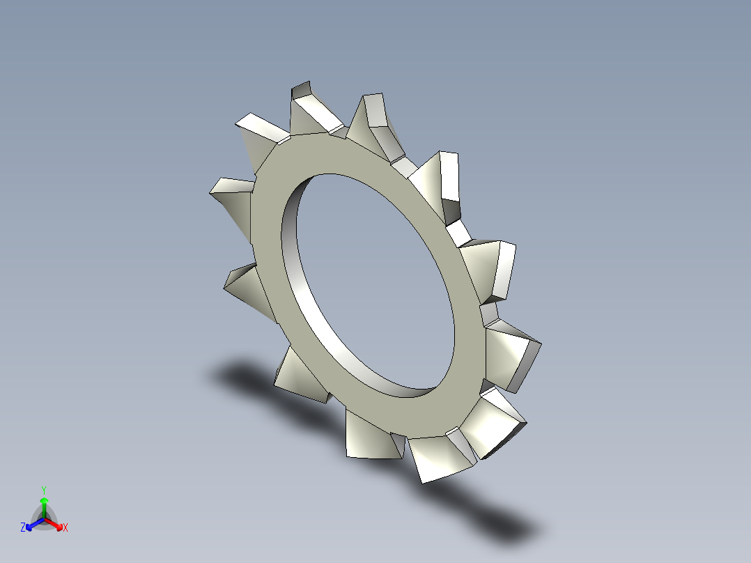 垫圈 外牙锁 公制-EXTERNAL TOOTH LOCK WASHER for M10 SCREW.x_t正等轴测图