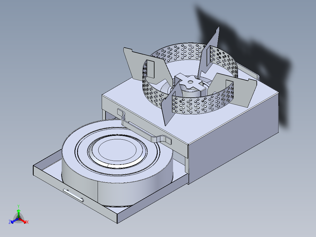 以酒精为燃料的炉子正等轴测图