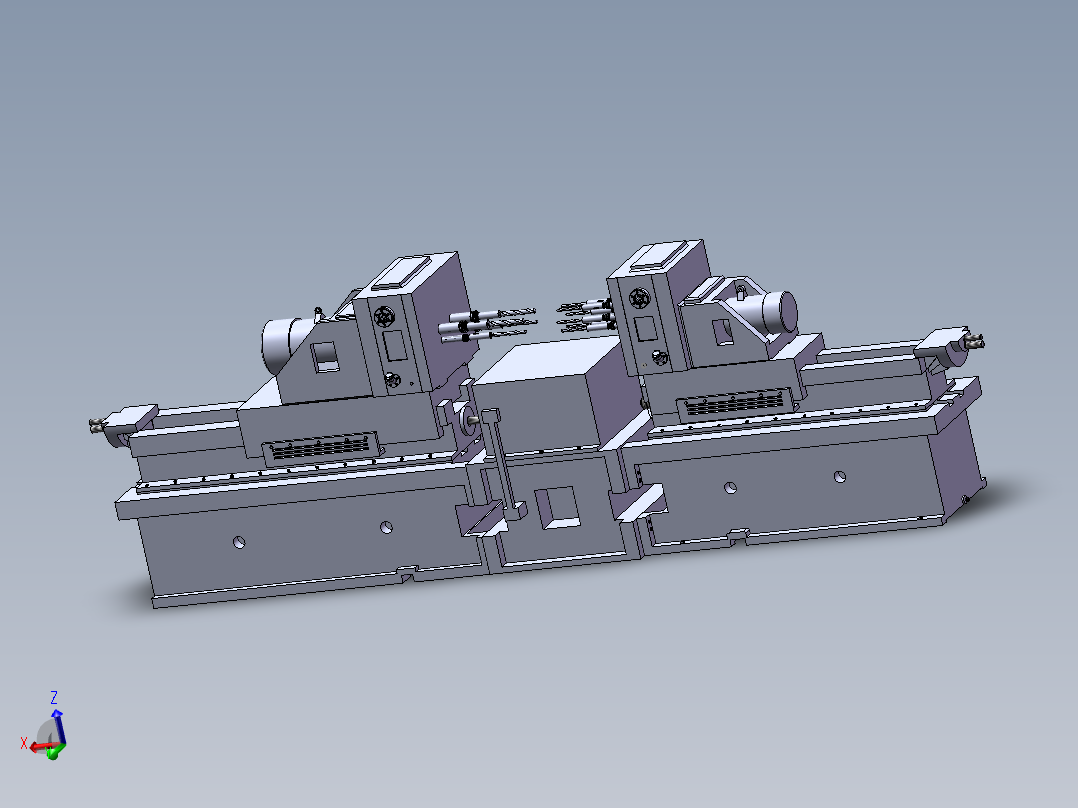 半轴壳体左右两面孔加工组合机床的总体设计主视图