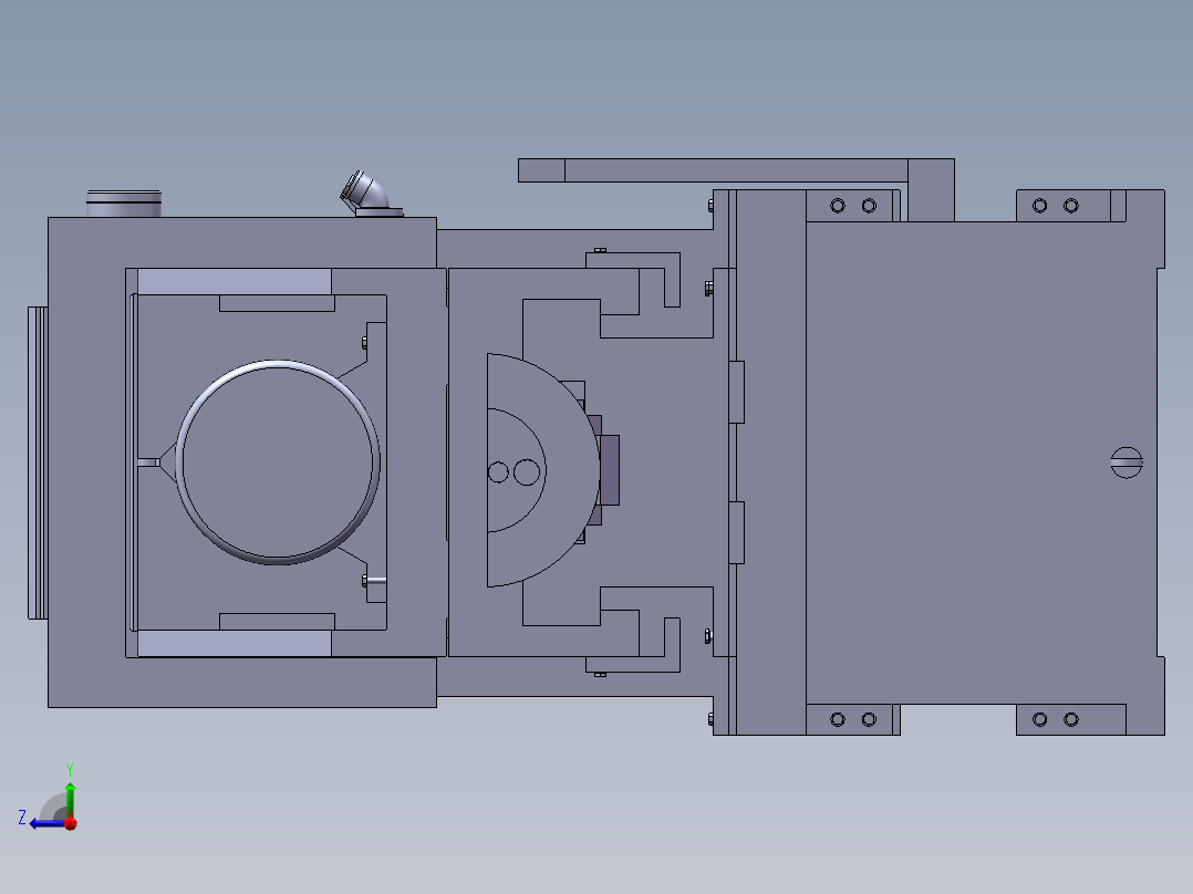 半轴壳体左右两面孔加工组合机床的总体设计右视图