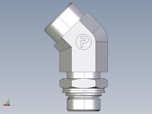 卡套式工业通用硬管接头EO_Adjustable_locknut_45_deg_elbow_VEE18LMOROMDCF后视缩略图