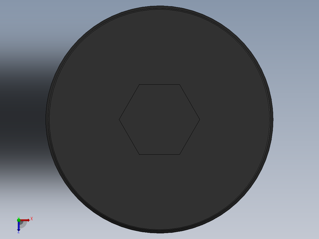 紧固件-0.3100 Allen Flathead俯视图