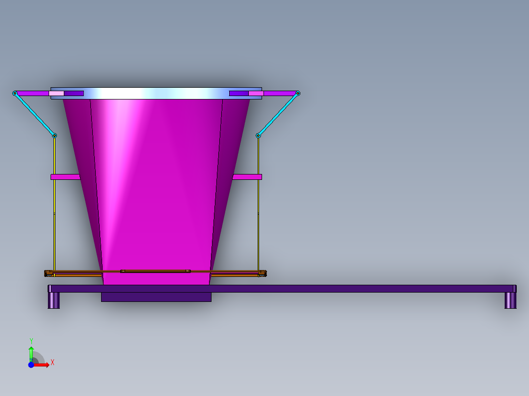 脚踏开盖的垃圾桶前视图