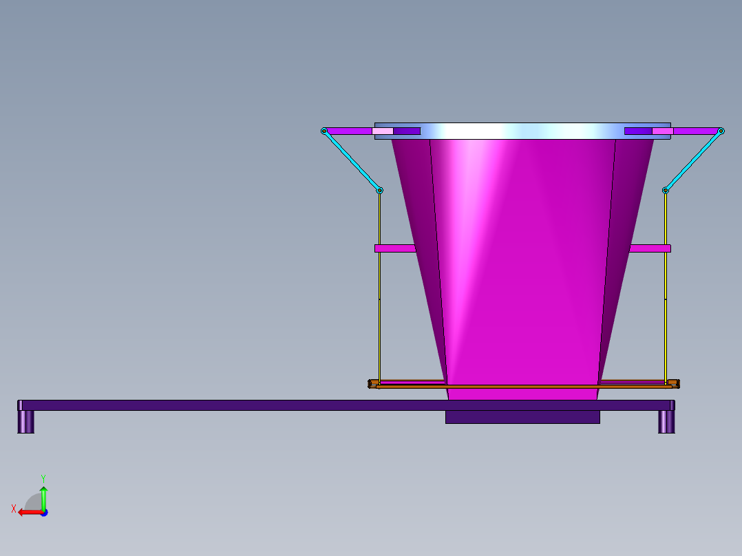 脚踏开盖的垃圾桶后视图