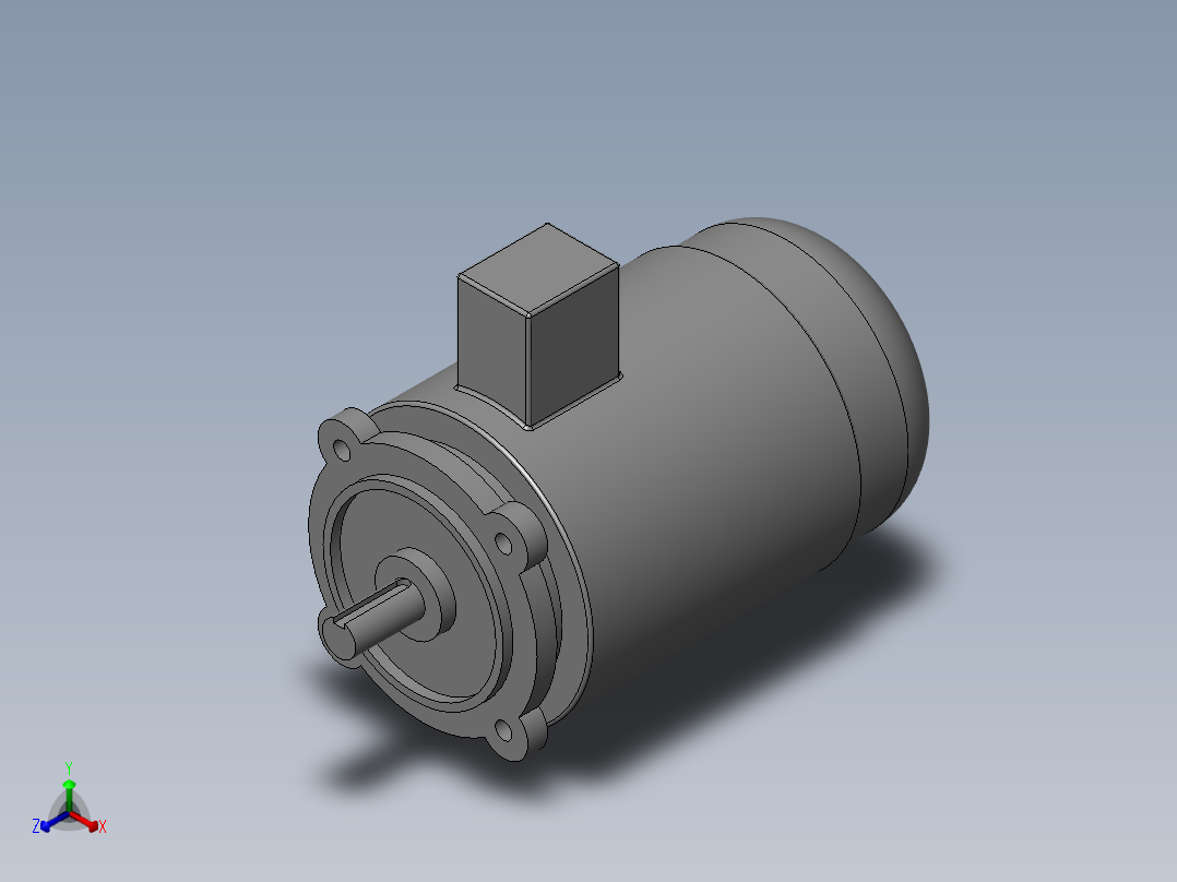 异步电机DJ_YS系列(IP44)_IMB5型_YS-90L-2正等轴测图