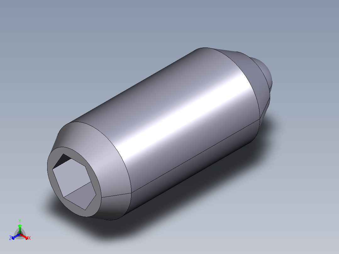 定位柱(重荷重)(內六角)2203-3D多系列多零件图纸模型主视图