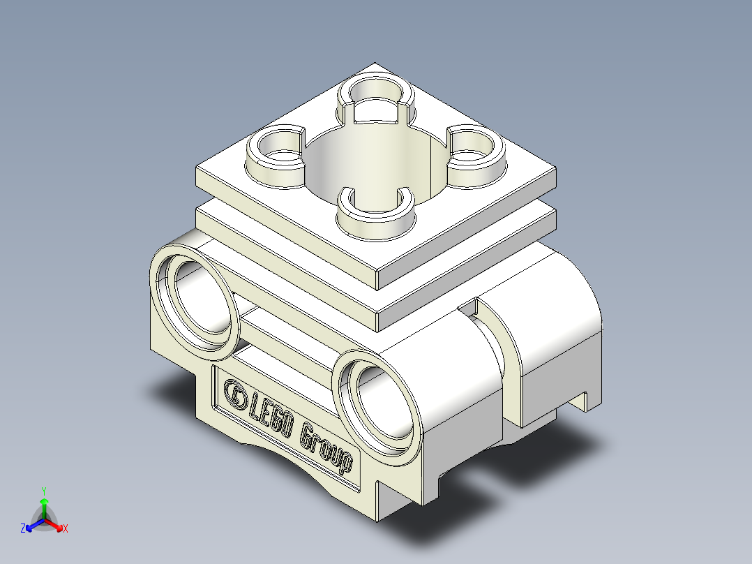 气缸电机-2850 Clear Technic Engine Cylinder Head主视图