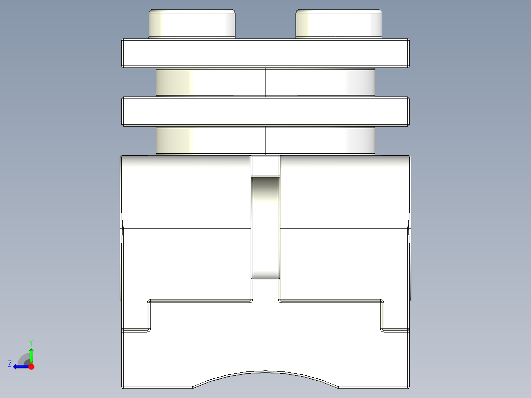 气缸电机-2850 Clear Technic Engine Cylinder Head右视图