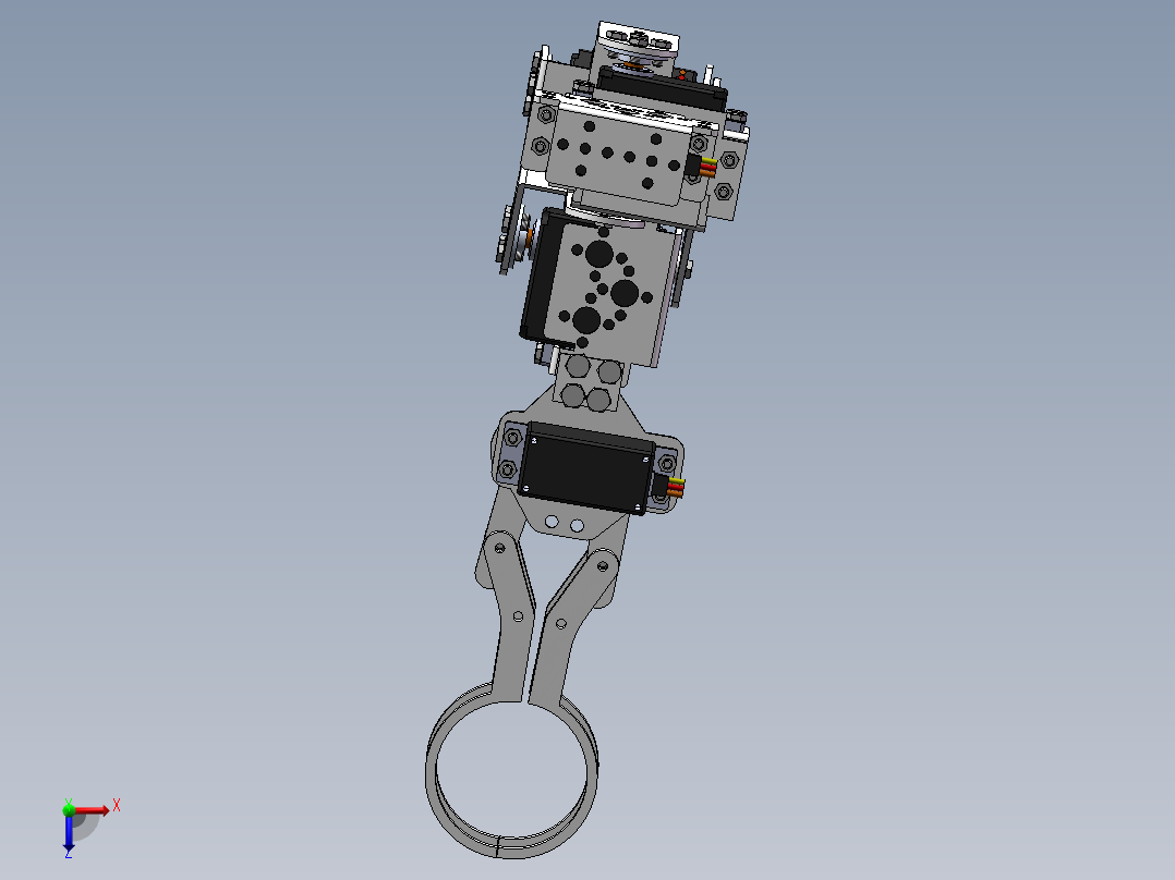 仿人肩机械臂SW三维图俯视图