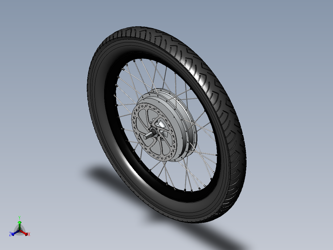 自行车后轮总成轮毂电机和盘式制动器--SW