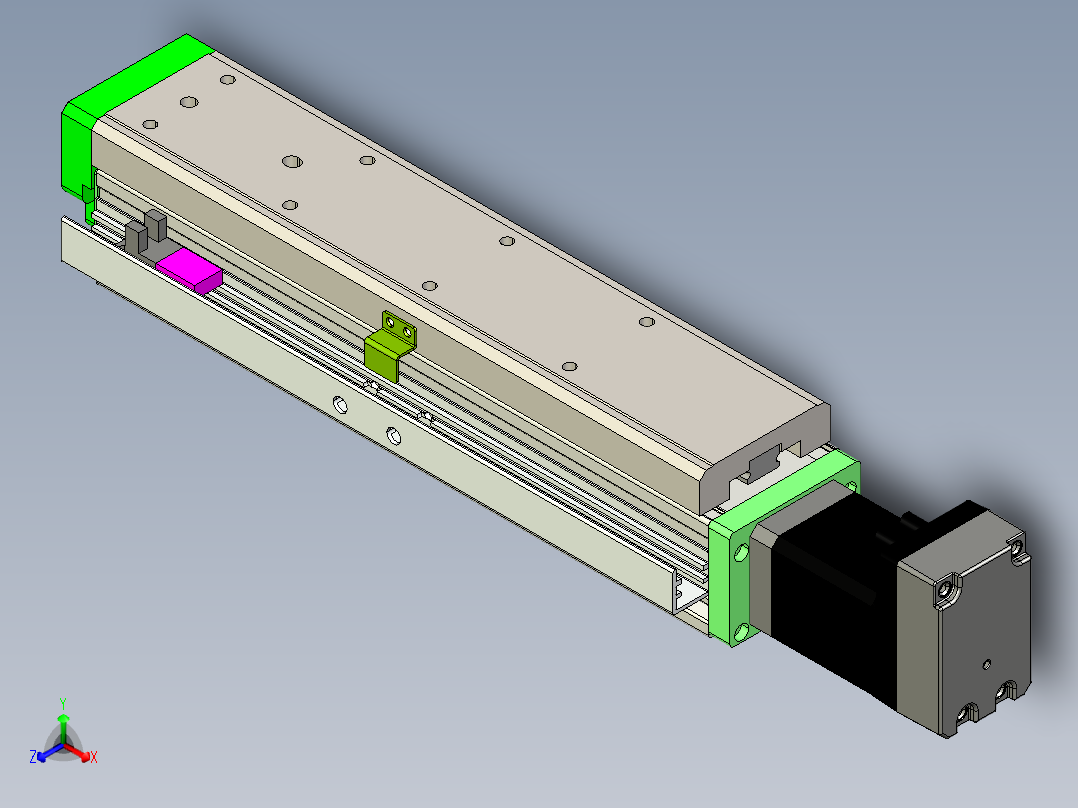 威洛博LES小滑台LES25-Lxx-S150-BC正等轴测图