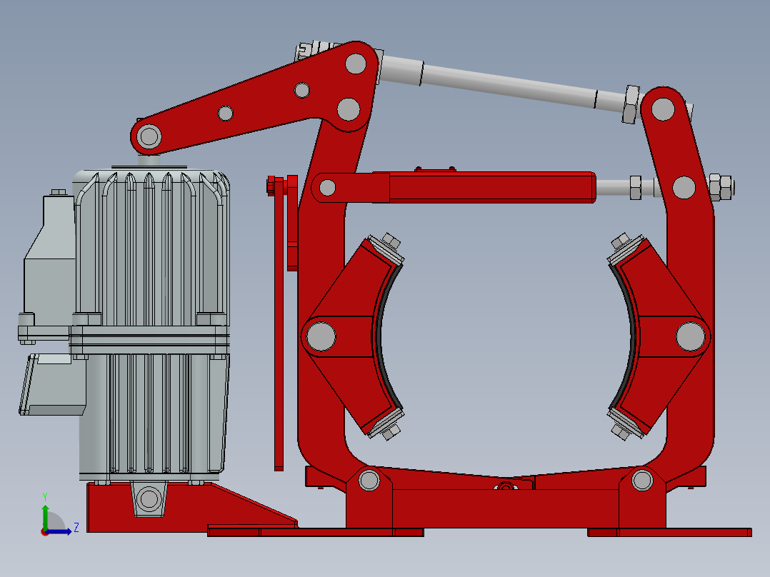 YWZB系列电力液压鼓式制动器[YWZB-300／50-ⅠA-RL.HR]左视图