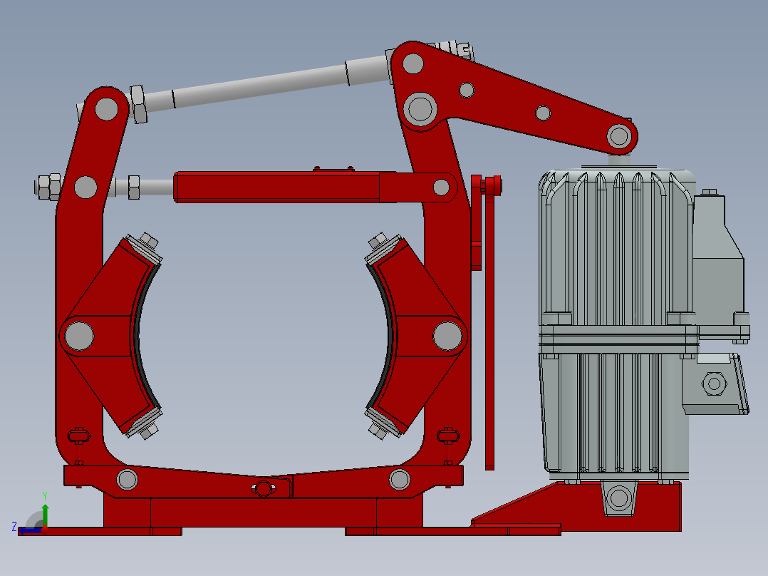 YWZB系列电力液压鼓式制动器[YWZB-300／50-ⅠA-RL.HR]右视图