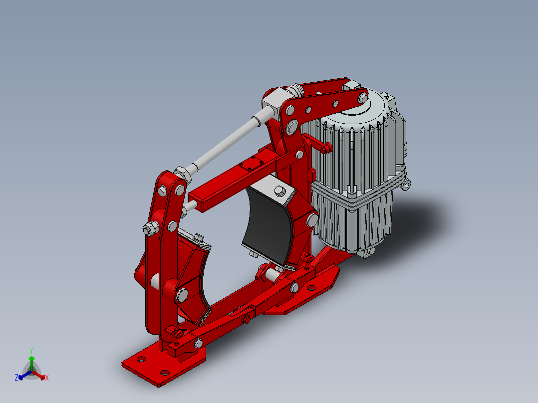 YWZB系列电力液压鼓式制动器[YWZB-300／50-ⅠA-RL.HR]正等轴测图