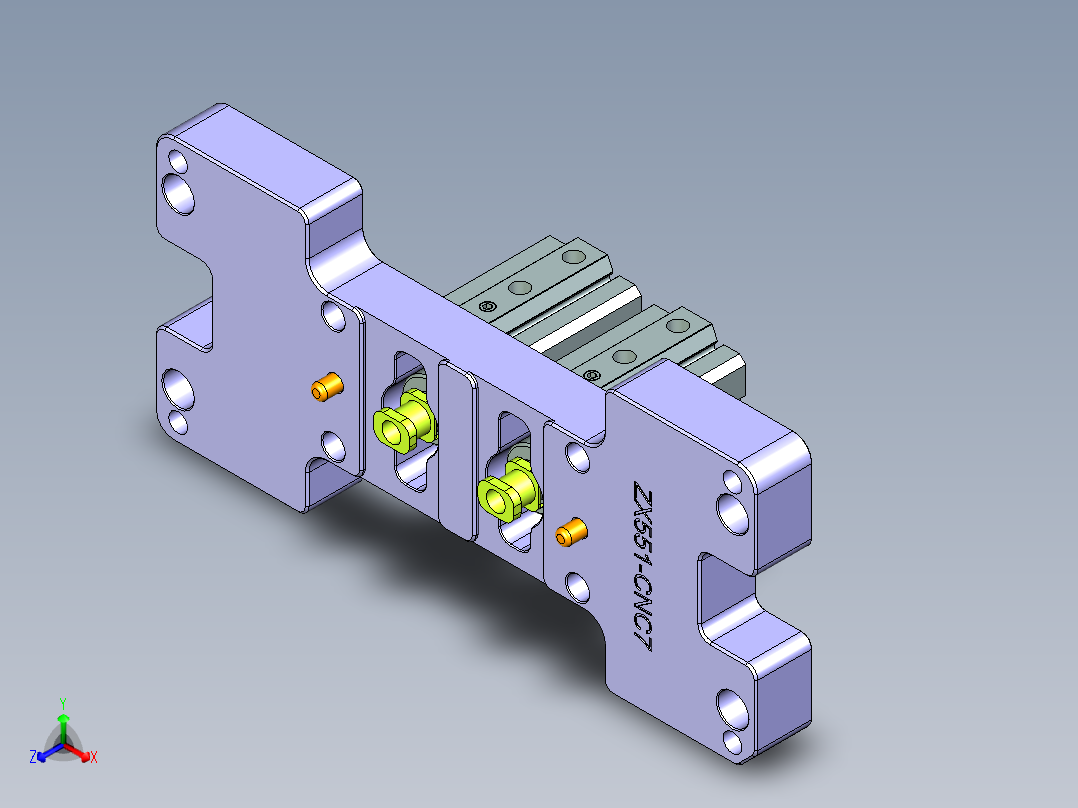 ZX551-B-笔记本CNC工装夹具三维模型CNC7-1010主视图