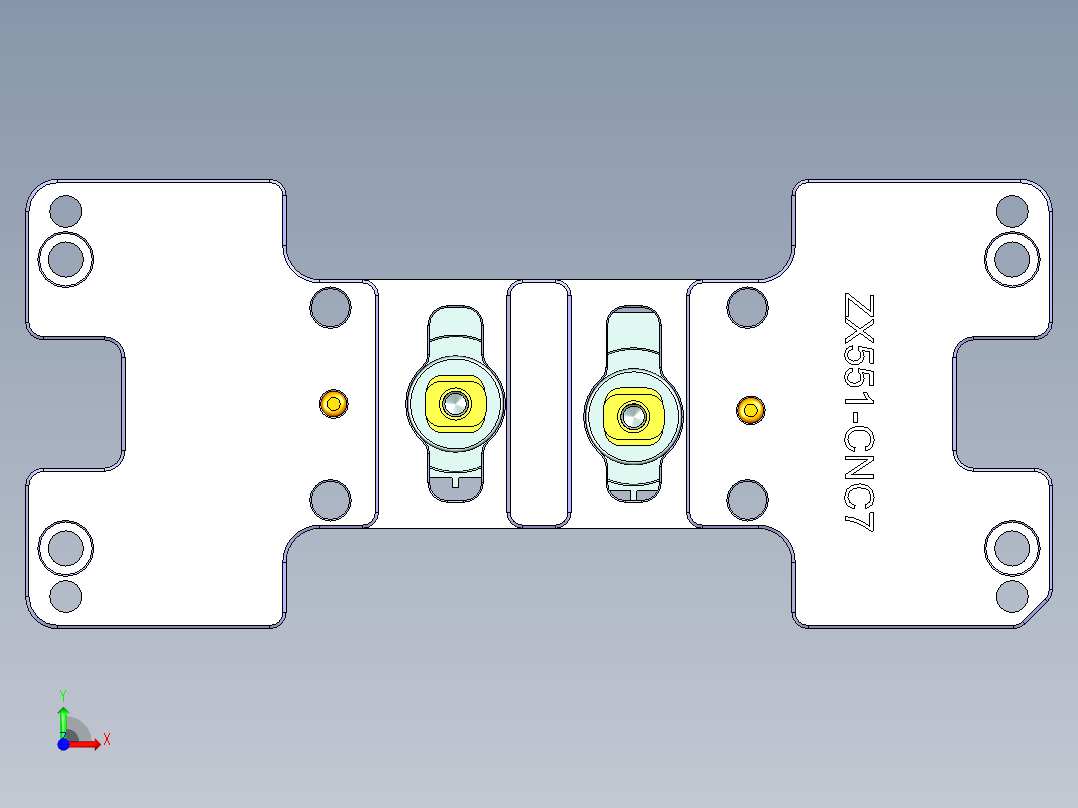 ZX551-B-笔记本CNC工装夹具三维模型CNC7-1010前视图