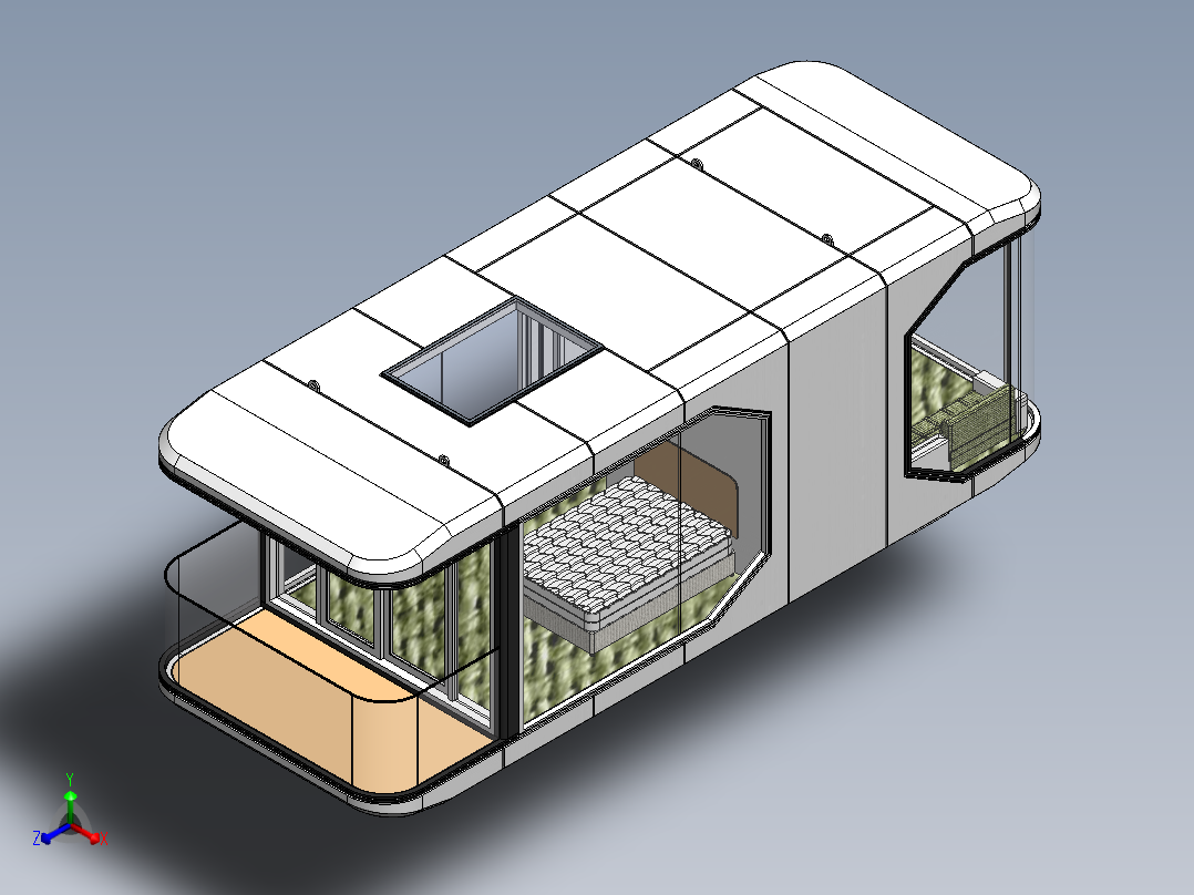 9米民宿太空舱正等轴测图